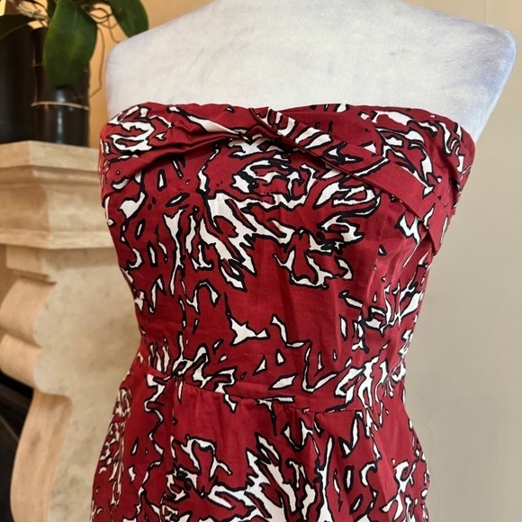 The Limited Red Coral Animal Print Strapless Mini Womens Size 8 Pockets Beach - Picture 4 of 16
